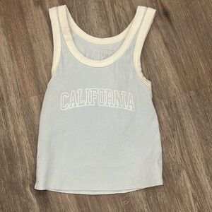 California full tilt shirt in baby blue and white